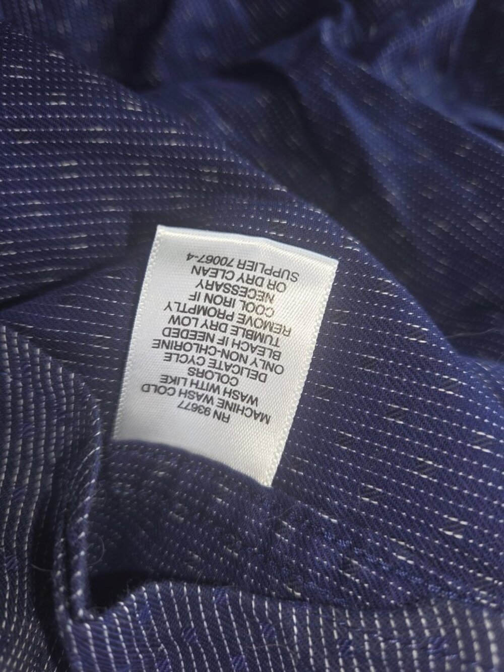 Claiborne Mens Long Sleeve Blue Button Down Shirt*Large*100% Cotton Stretch - Picture 4 of 4